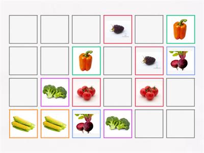Zöldség-gyümölcs memória kép-kép