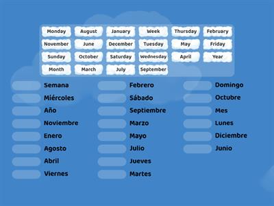 El Calendario - Inglés y Español