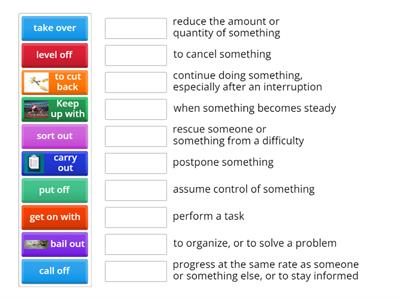 Phrasal verbs + 