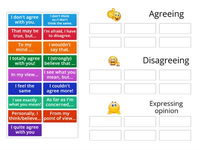 Phrases of opinion, agreement, disagreement