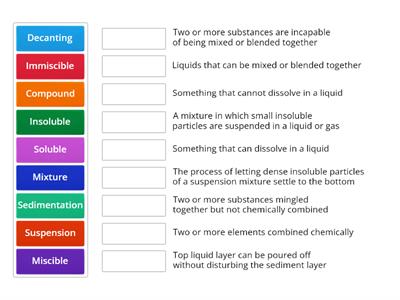 Separating mixtures definitions