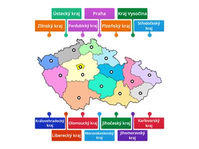 Slepá mapa - kraje ČR