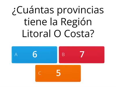 Provincias de la Región Costa