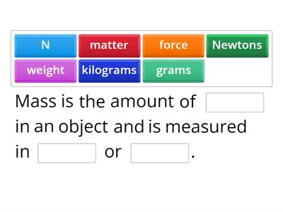 Weight and Mass