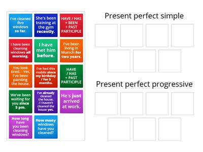 Present perfect simple / progressive