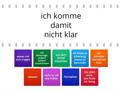1.1 Übung zum Video "Immer Online" - abbina le frasi con lo stesso significato 