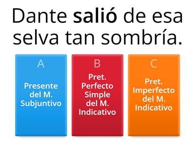 Evaluación de Lengua. Verbos: Indicativo - Subjuntivo - Imperativo