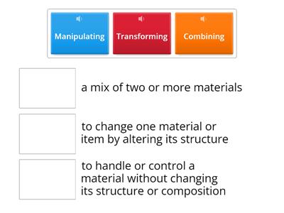 Let's Learn: Key terms -combine/manipulate/transform