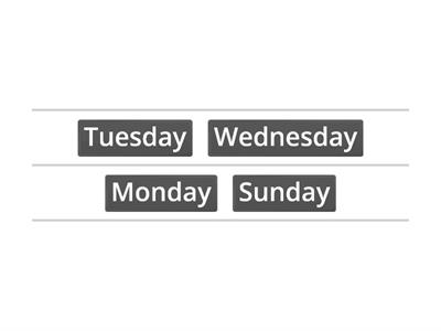 Can you put the days of the week in the right following order?