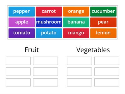 fruit and vegetables 2nd form