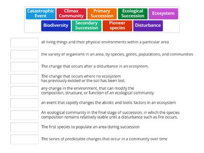 Ecological Succession Vocabulary