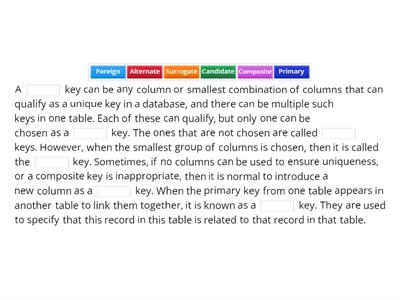 Database keys