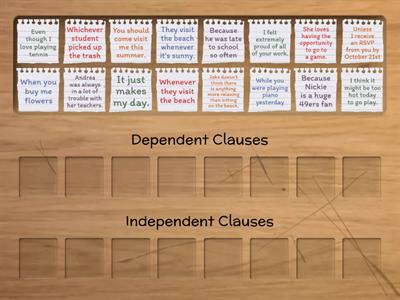 Independent and Dependent Clauses