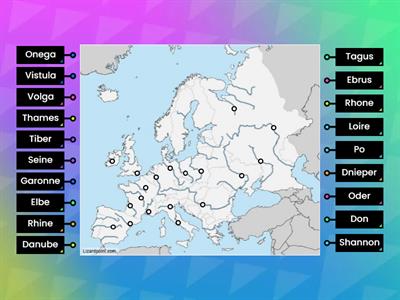 European Rivers - blank map