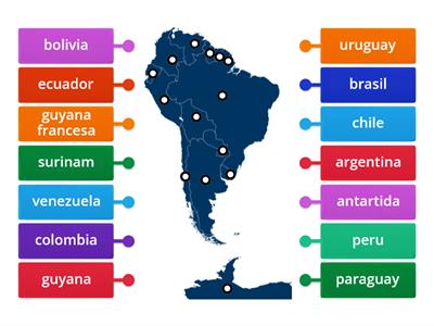 Paises de América del Sur.