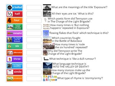 The Charge of the Light Brigade & Exposure poems quiz 