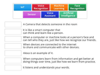 Match each word to its right place: