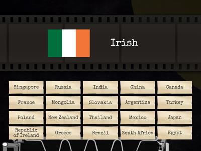 Match Countries and nationalities Part 1