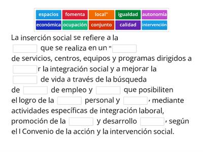 Definición de INSERCIÓN SOCIAL