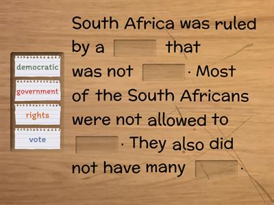 The first democractic government in South Africa 