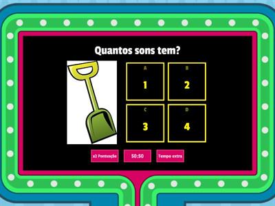 Bora brincar com os sons? Conta o número de sons das figuras apresentadas.