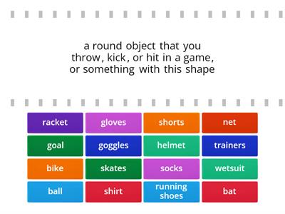 8H Sports equipment and clothes 