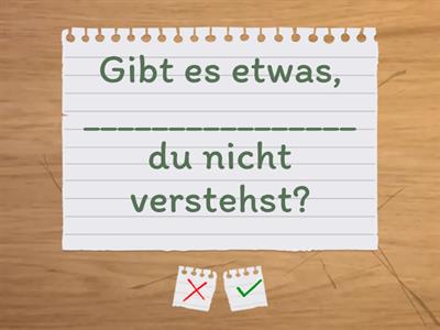 Sprechen: Relativsätze mit WAS und WO