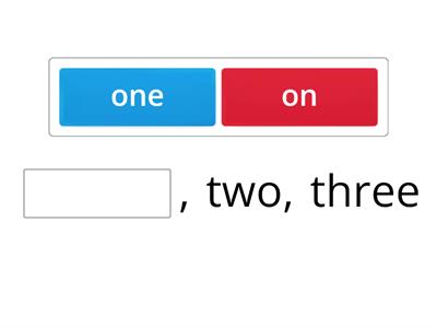 Sight words 1,2,3,4