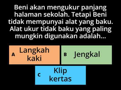 Pengukuran Panjang Satuan Tidak Baku Kelas 1