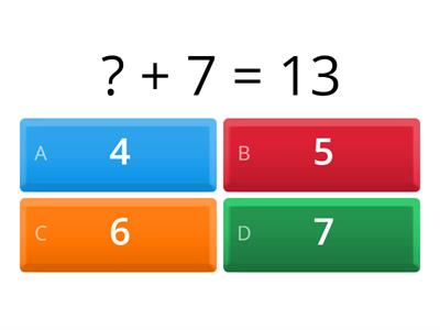 Numeracy B3 and B4  : Missing Number  single digit . 