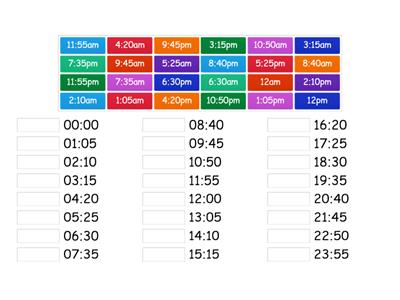 Time - 24/12 hour match up!