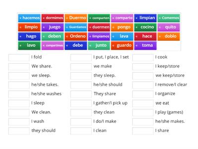 Verb Chunk Practice pages 8-9 for