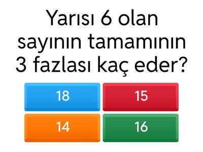 3.Sınıf Matematik Kesirler Test
