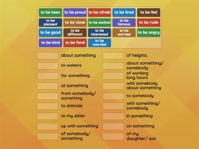 Prepositions following adjectives