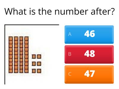 Numbers before and after.