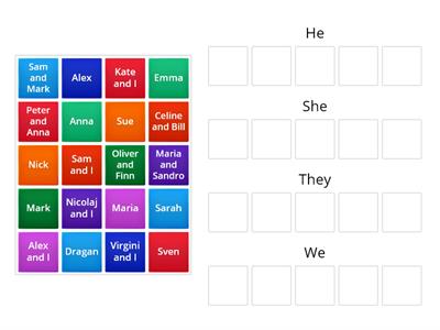 Personal pronouns vs names 