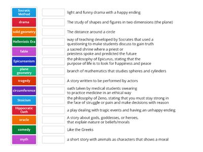 Greek Civilization Vocabulary Practice