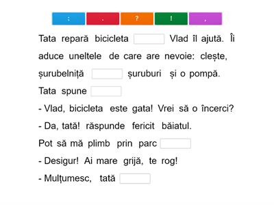 Completare semne de punctuație