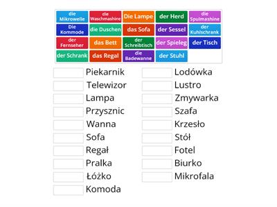 Niemiecki słówka meble i elektronika