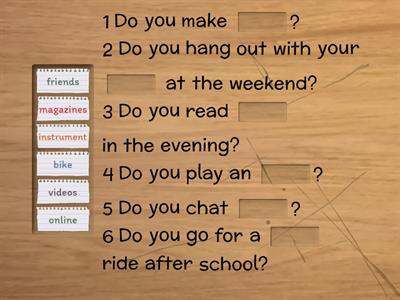 2.5 Leisure activities Basic/Complete the questions and answer.