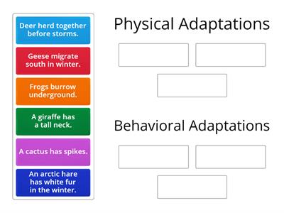 Adaptations: Physical or Behavioral?