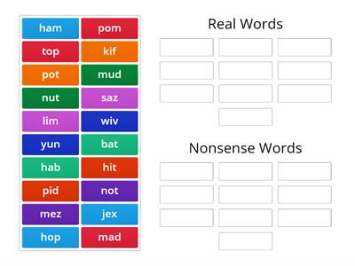 Real or Nonsense Words