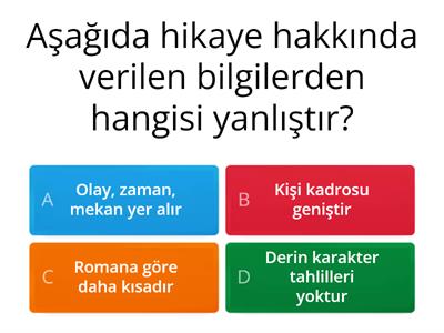 8. Sınıf Türkçe Metin Türleri TEST