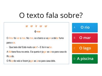 texto  ar er ir or ur