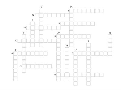 Crossword - Les animaux åk 6