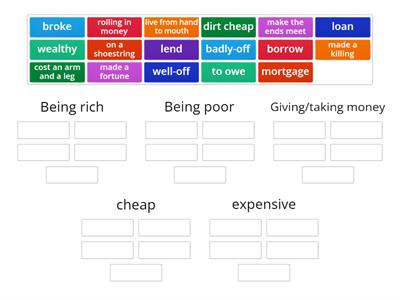 Group the words. Money