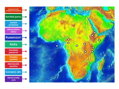 Stredná Afrika - pobrežie, povrch