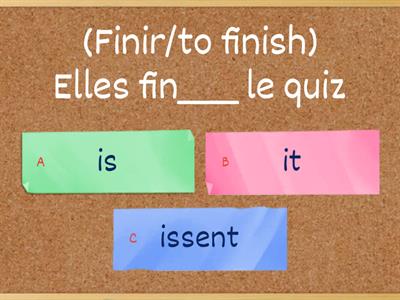 Fill in the regular -IR verb endings according to the subjects