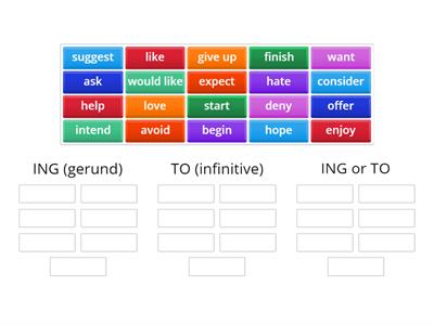 Verbs infinitive and gerund - Recursos de ensino