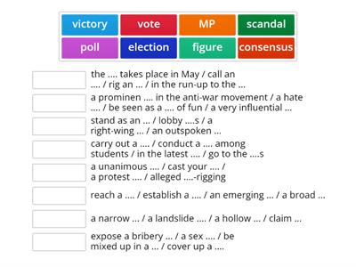 Outcomes. Adv. vocabulary elections